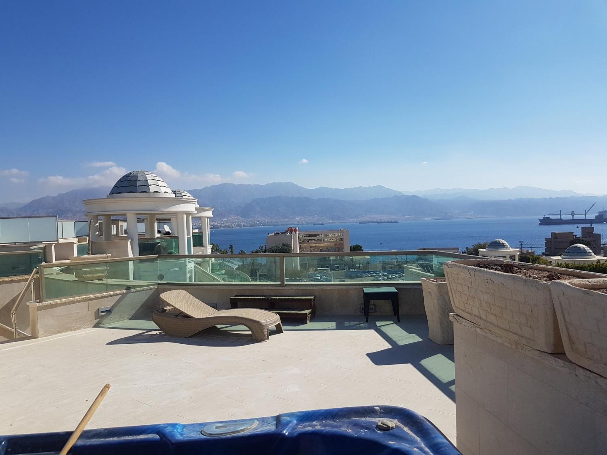 Apartmán Palmore Top Luxury Penthause With Juccuzi First Line Of The Seaside Ejlat Exteriér fotografie