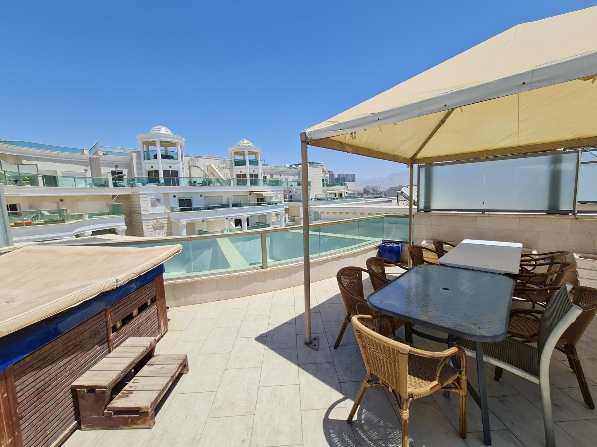 Apartmán Palmore Top Luxury Penthause With Juccuzi First Line Of The Seaside Ejlat Exteriér fotografie